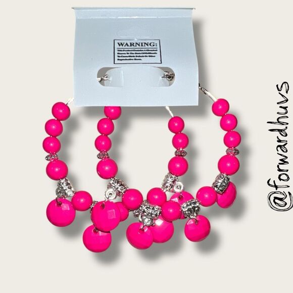 Bundle Sale 3 for $15 | Princess Accessories Pink Hoop Earrings - Picture 4 of 7